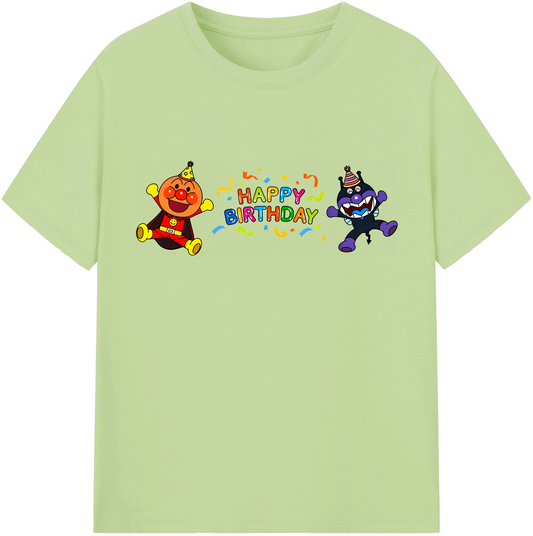 （画像用） アンパンマン Anpanman 綿100％半袖Tシャツ（フロントプリント）